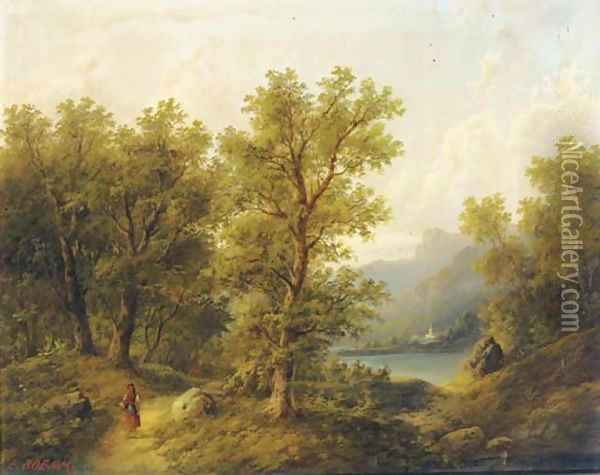 Gevirgspartie aus Tirol Oil Painting - Eduard Boehm