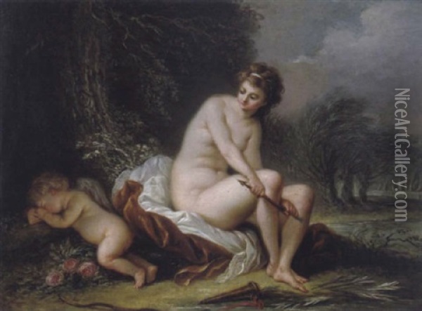 Venus Zerbricht Den Pfeil Amors Oil Painting - Pierre Jollain