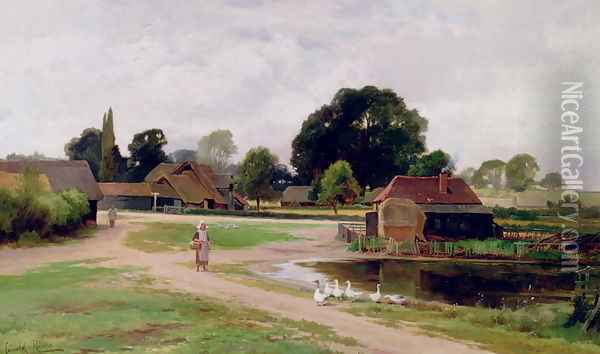 Between Church End and Flitwick, Bedfordshire Oil Painting - Leopold Rivers