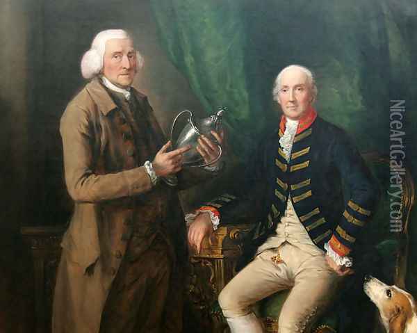 William Anne Hollis, Fourth Earl of Essex, Presenting a Cup to Thomas Clutterbuck of Watford Oil Painting - Thomas Gainsborough