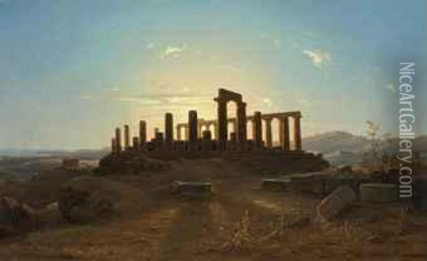 The Valley Of The Temples, Sicily Oil Painting - Alexander Herrmann