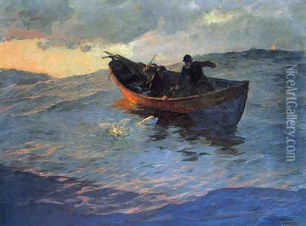 Struggle for the Catch Oil Painting - Edward Henry Potthast