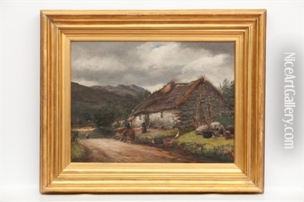Stopping By A Cottage Oil Painting - Tom Mcewan