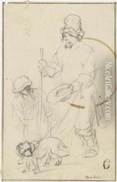 Blind Beggar With A Boy And A Dog Oil Painting - Rembrandt Van Rijn