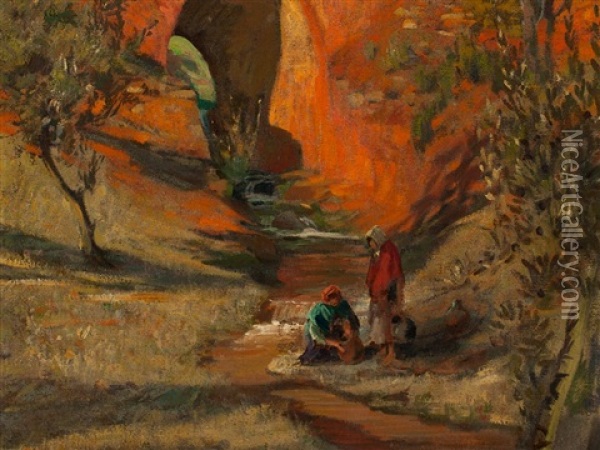 Mediterranean Landscape Oil Painting - Otto Boyer