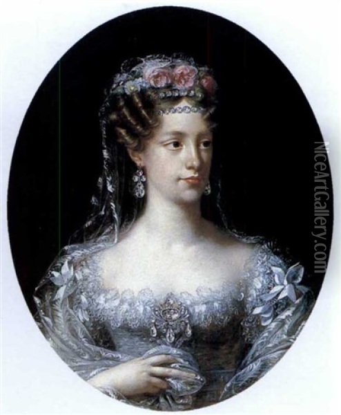 Portrait De La Duchesse De Berry Oil Painting - Robert Jacques Francois Faust Lefevre