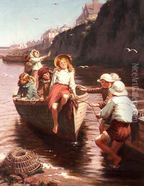 The Boating Party Oil Painting - Edwin Thomas Roberts
