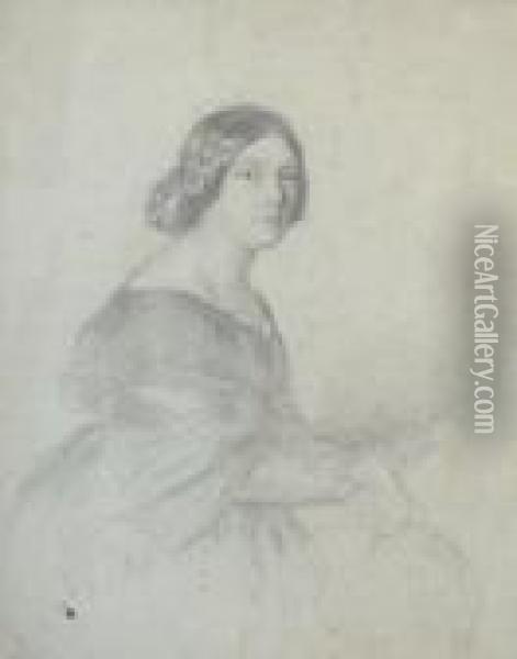 Portrait D'une Femme A La Tresse Oil Painting - Franz Xavier Winterhalter