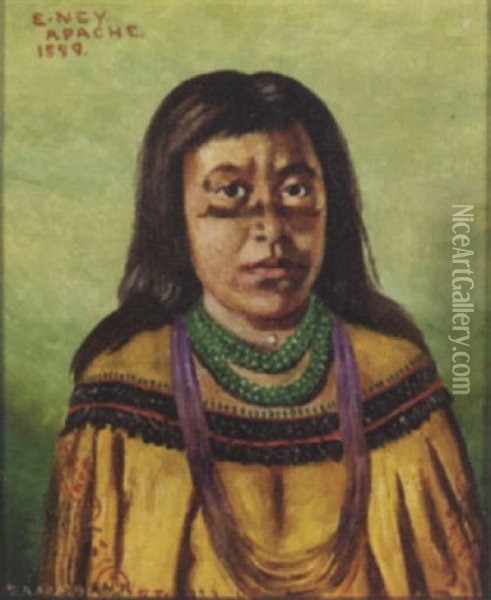 E-nay, Apache Oil Painting - Elbridge Ayer Burbank