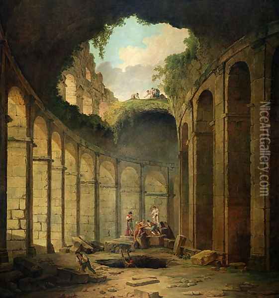 The Colosseum, Rome Oil Painting - Hubert Robert