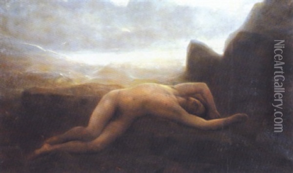 La Mort De Leandre Oil Painting - Charles Auguste Sellier
