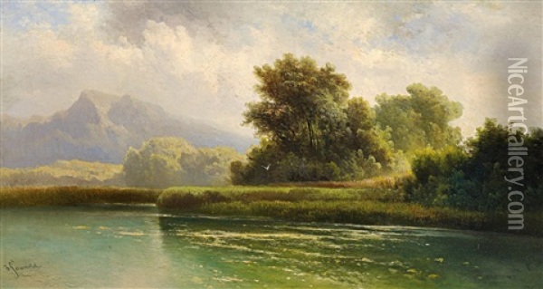 Auf Der Herreninsel Am Chiemsee Oil Painting - Karl Franz Emanuel Haunold