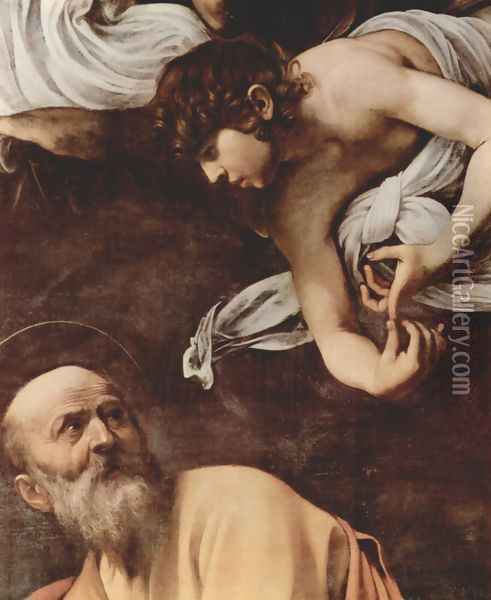 The Inspiration Of Saint Matthew (detail) Oil Painting - Caravaggio