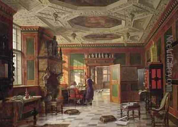 Interior of the Rosenburg Palace Copenhagen Oil Painting - Heinrich Hansen