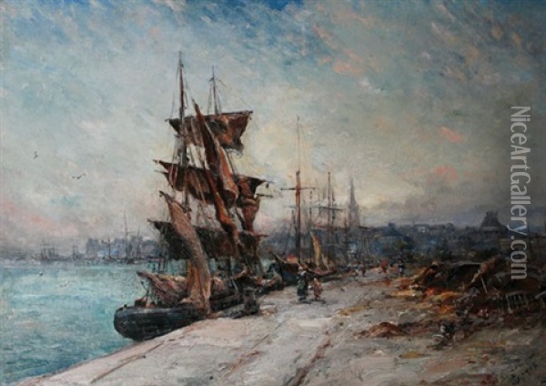 Cote Des Mers (harbor Side) Oil Painting - Emile Noirot