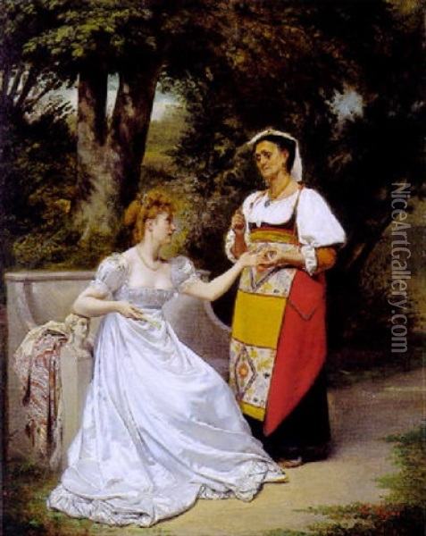 L'imperatrice Josephine Et La Cartomancienne Oil Painting - Jean Louis Victor Viger du Vigneau