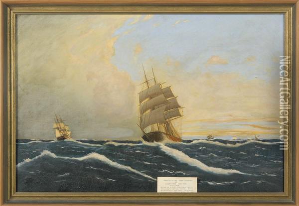 Morning At Sea, Storm Clearing Oil Painting - Clement Drew