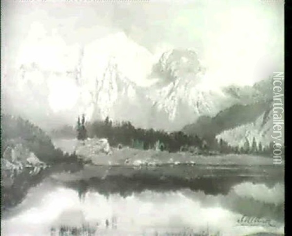 Alpengluhen. Oil Painting - Karl Millner