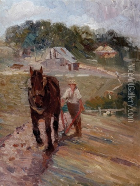 The Ploughman Oil Painting - Hal Waugh
