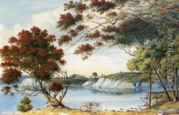 Shoal Bay, Auckland Harbour, Nz Oil Painting - Alfred Sharpe