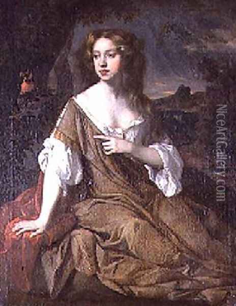 Portrait of a Lady in a Brown Cloak Oil Painting - Sir Peter Lely