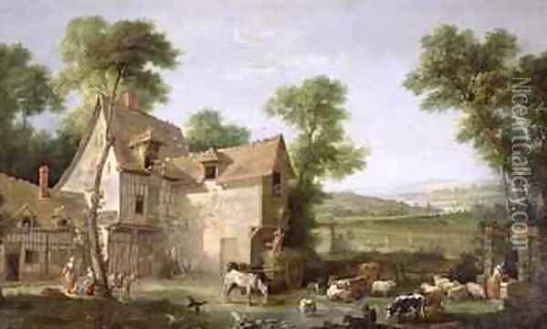 The Farm, 1750 Oil Painting - Jean-Baptiste Oudry