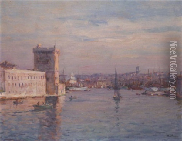 Marseille, Matin Sur Le Vieux Port Oil Painting - Jean Baptiste Olive
