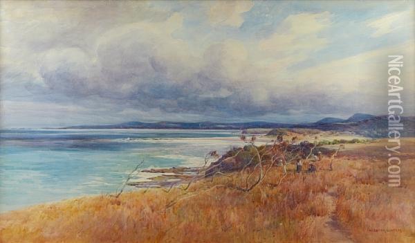From National Park Looking Towards The Bluff And Port Kembles Oil Painting - William Lister Lister