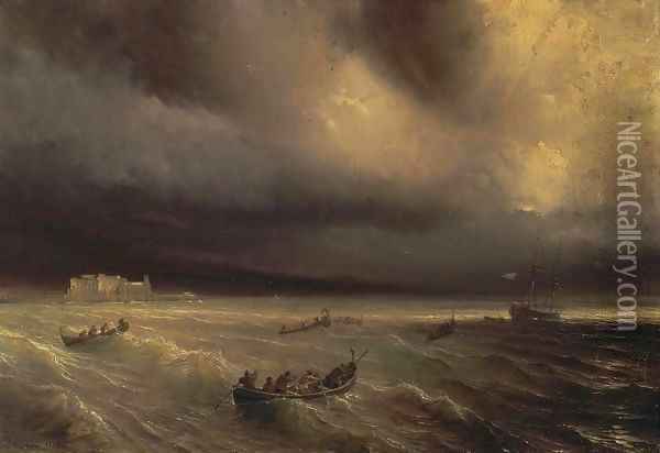 Storm in the Sea Oil Painting - Theodore Gudin