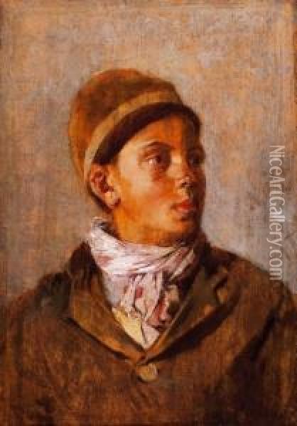 Boy From Bretagne Oil Painting - Lajos Deak Ebner