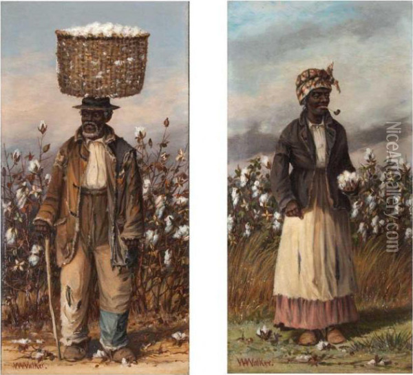 Sharecroppers: Two Oil Painting - William Aiken Walker