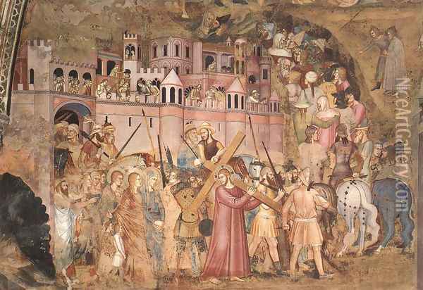 Christ Bearing the Cross to Calvary 1365 Oil Painting - Andrea Bonaiuti da Da Firenze