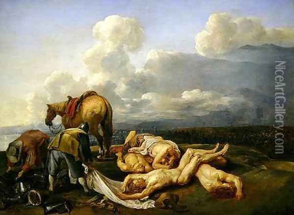 The Aftermath of Battle Oil Painting - Jan van den Hecke