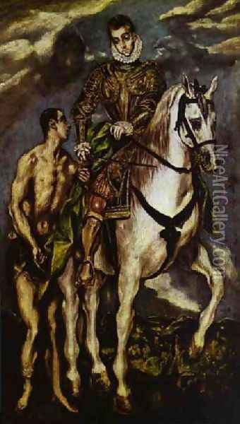 St Martin And The Beggar II Oil Painting - El Greco (Domenikos Theotokopoulos)
