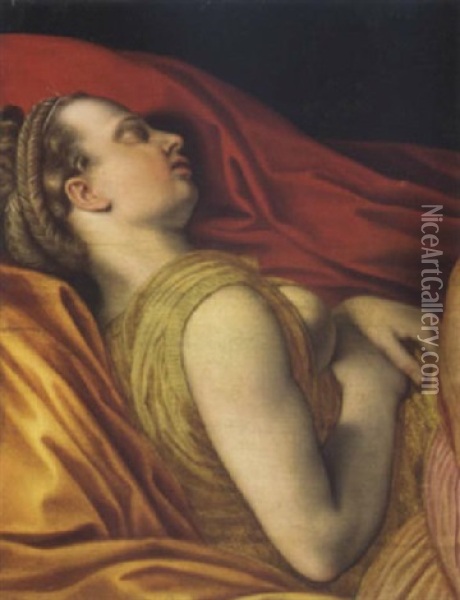 A Sleeping Nymph Oil Painting - Frans Floris the Elder