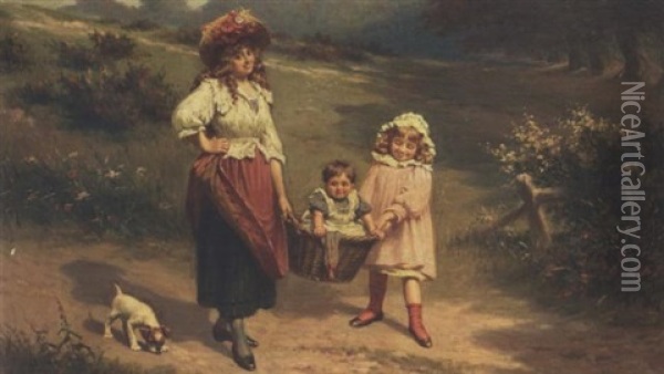 To Market To Buy A Fat Pig Oil Painting - Edwin Thomas Roberts
