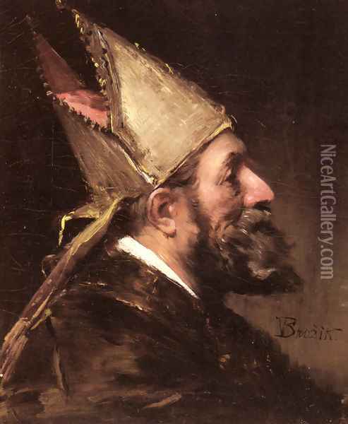 A Bishop Oil Painting - Wenceslas Vacslav Brozik