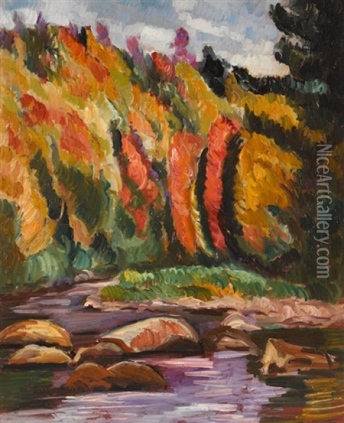 Landscape No. 39 (little River, New Hampshire) Oil Painting - Marsden Hartley
