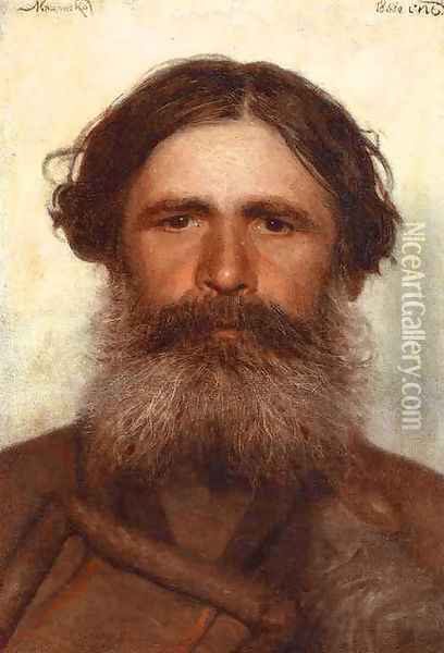 The Portrait Of A Peasant Oil Painting - Ivan Nikolaevich Kramskoy