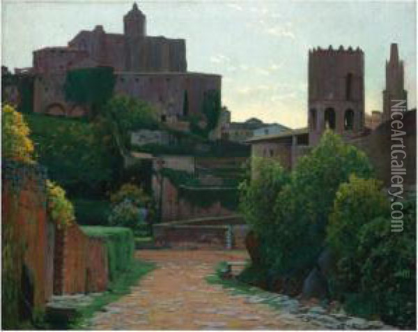 Vista De Girona, Ii (view Of Girona, Ii) Oil Painting - Santiago Rusinol i Prats
