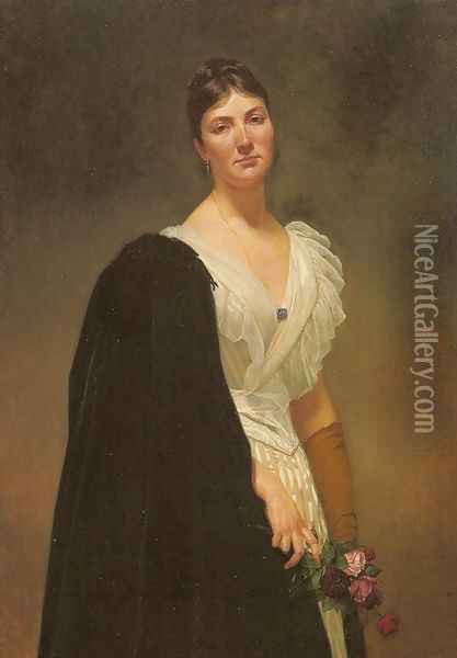 Portrait of the Artist's Daughter, Maria Wozniakowska Oil Painting - Henryk Rodakowski