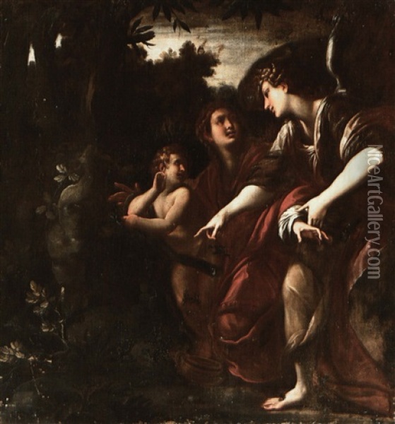 Hagar And Ishmael In The Desert Oil Painting - Giulio Cesare Procaccini