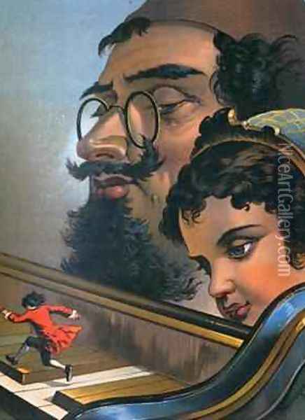 Illustration from Gullivers Travels by Jonathan Swift 1667-1745 Oil Painting - Carl Offterdinger