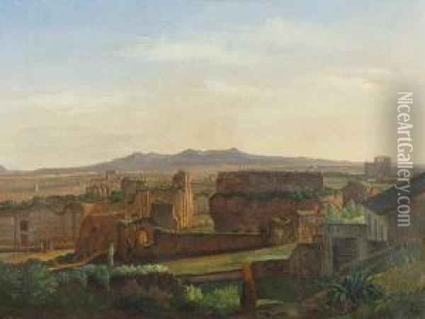 Ruines Dans La Campagne Romaine Oil Painting - Theodore Caruelle d' Aligny