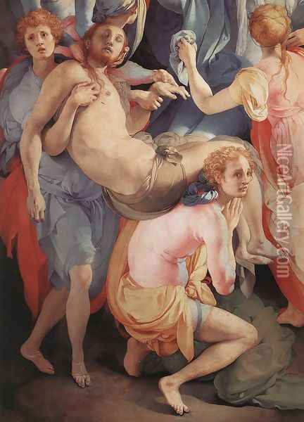 Deposition (detail-3) c. 1528 Oil Painting - (Jacopo Carucci) Pontormo