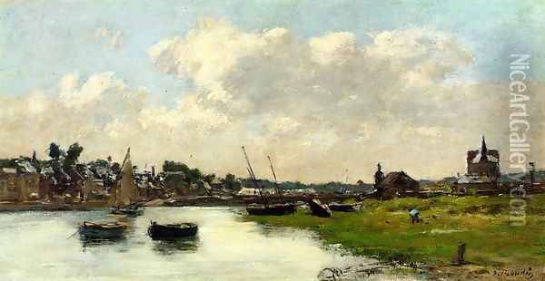The Port of Trouville, High Tide 2 Oil Painting - Eugene Boudin