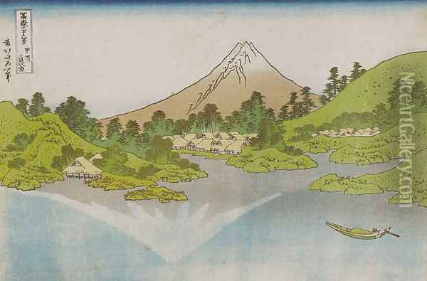 Surface of the Water at Misaka in Kai Province (Koshu Misaka suimen) Oil Painting - Katsushika Hokusai
