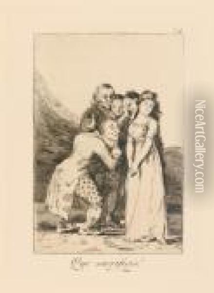 Three Aquatints With Etching From Los Caprichos. Oil Painting - Francisco De Goya y Lucientes