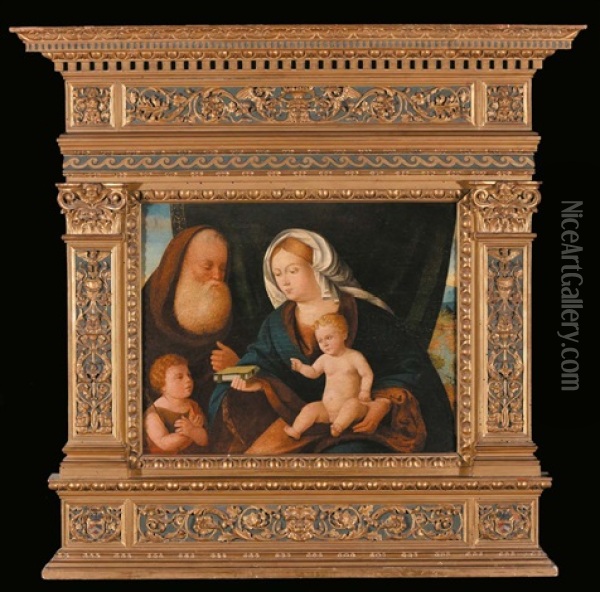 Sacra Famiglia Con San Giovannino Oil Painting - Giovanni Bellini