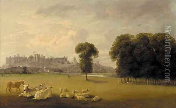 Windsor Castle from the Thames Oil Painting - Edmund Bristow